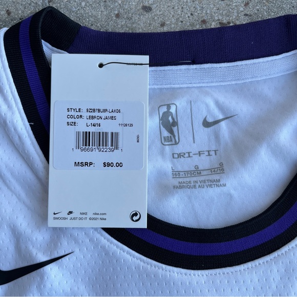 Nike Youth City Edition Los Angeles Lakers LeBron James Swingman Jersey NWT - Picture 4 of 4